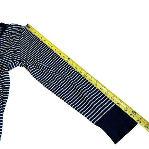 J Crew Pullover Cotton Sweater Men's M Striped Coastal Preppy Fishingcore L/S - Picture 8 of 9